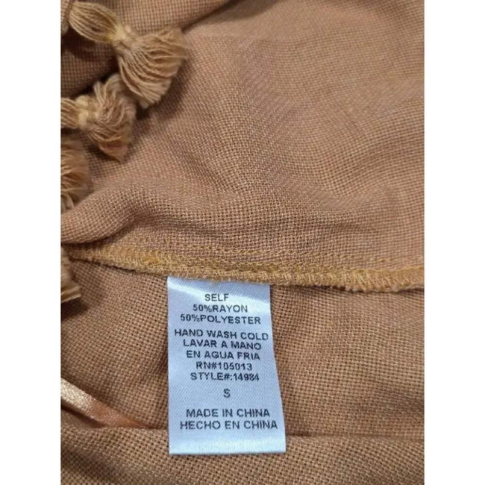 Andree by Unit Embroidered top Boho style Small Beige A004317 - Picture 6 of 8